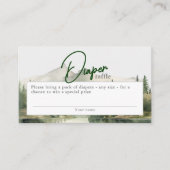 水の色の山おむつラッフルベビーシャワー エンクロージャーカード (正面)