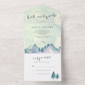 水の色の山と木々こうもりミズバ オールインワン招待状 (内側)