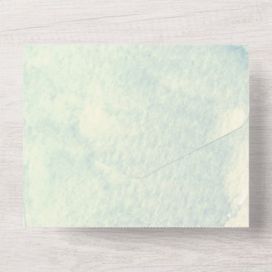 水の色の山と木々こうもりミズバ オールインワン招待状 (裏面)