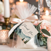 水の色の山と松結婚の感謝 フェイバータグ