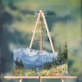 水の色の山のフローラ結婚の歓迎 アクリルサイン (ニュートラル)