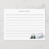 水の色の山のブライダルシャワーレシピカード ポストカード (裏面)
