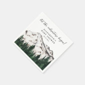 水の色の山の松の森の赤ちゃんシャワー スタンダードカクテルナプキン (角)