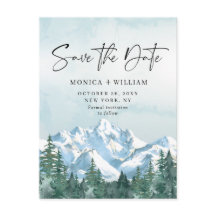 水の色の山の森の結婚式の日付を保存