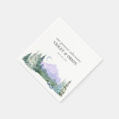 水の色の山の森素朴結婚の スタンダードカクテルナプキン (角)