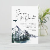 水の色の山の森結婚の写真 セーブザデート (スタンド正面)