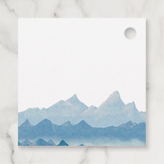 水の色の山の範囲結婚の感謝 フェイバータグ (裏面)