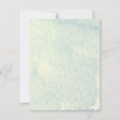 水の色の山の結婚式の日付を保存 招待状 (裏面)