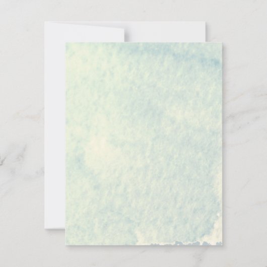 水の色の山の結婚式の日付を保存 招待状 (裏面)