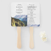 水の色の山の結婚式 プログラムファン ハンドファン (正面&裏面)