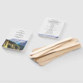 水の色の山の結婚式 プログラムファン ハンドファン (組立なし)