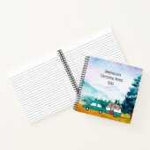 水の色の山の車とティアドロップキャンパー ノートブック (内部)