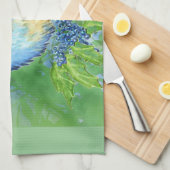 水の色の山ブルーバードブルーバードアート キッチンタオル (四つ折り)