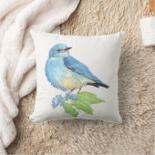 水の色の山ブルーバードブルーバードアート クッション (ブランケット)