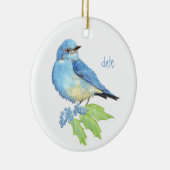 水の色の山ブルーバードブルーバードアート セラミックオーナメント (右)