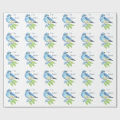 水の色の山ブルーバードブルーバードアート ラッピングペーパー (フラット)