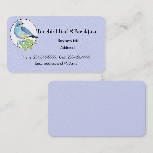 水の色の山ブルーバードブルーバードアート 名刺 (正面/裏面)