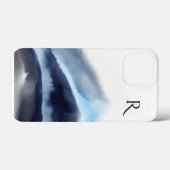 水の色の山絵画のモノグラムの Case-Mate iPhoneケース (裏面 (横))