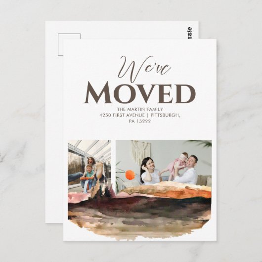 水の色の山2写真の移動のお知らせ ポストカード (正面/裏面)