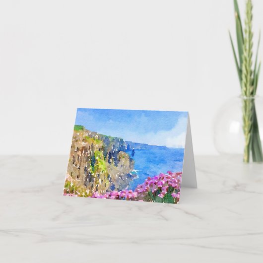 水の色の崖のモハー，アイルランドサンキューカード サンキューカード (正面)