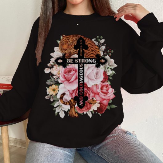 水の色の巨大な虎の強さと勇気がある スウェットシャツ