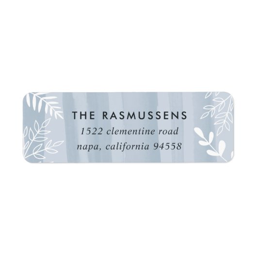 水の色の希望 |休日の差出人住所ラベル ラベル (正面)