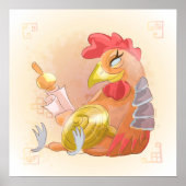 水の色の年の鶏、侍 ポスター (正面)