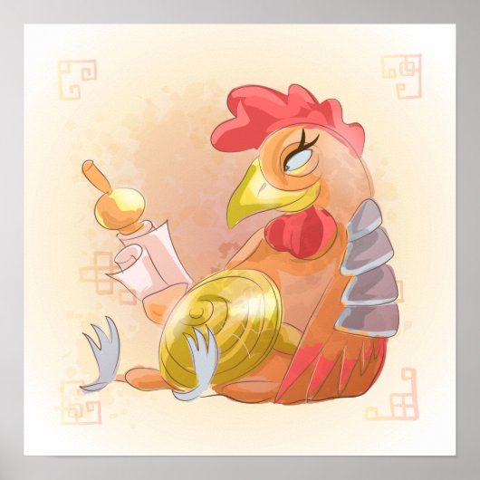 水の色の年の鶏、侍 ポスター (正面)