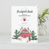 水の色の年間クリスマスパーティの招待状 招待状 (スタンド正面)