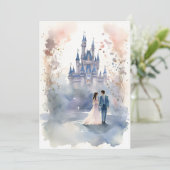 水の色の幸せな永遠に結婚式招待状 招待状 (スタンド正面)