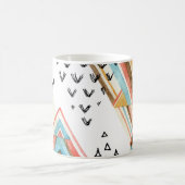 水の色の幾何学的シームレス：部族スタイル。 コーヒーマグカップ (中央)