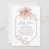 水の色の幾何学的テラコッタベビーシャワー 招待状 (正面)