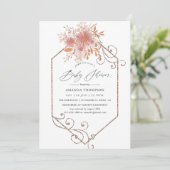 水の色の幾何学的テラコッタベビーシャワー 招待状 (スタンド正面)