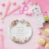 水の色の庭ボホフローラベビーシャワー ペーパープレート (パーティー)