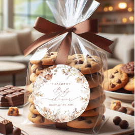 水の色の庭ボホフローラベビーシャワー ラウンドシール