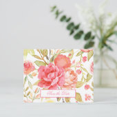 水の色の庭園の結婚式日付の保存 ポストカード (スタンド正面)