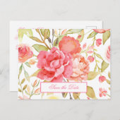 水の色の庭園の結婚式日付の保存 ポストカード (正面/裏面)