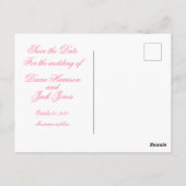 水の色の庭園の結婚式日付の保存 ポストカード (裏面)