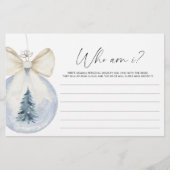 水の色の弓の冬は誰が私はブライダルシャワーゲーム 便箋 (正面)