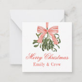 水の色の弓ミストレトークリスマス ノートカード (正面)