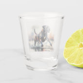 水の色の強力な杖のコルソ犬 ショットグラス (裏面)