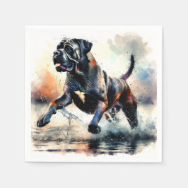 水の色の強力な杖のコルソ犬 スタンダードカクテルナプキン