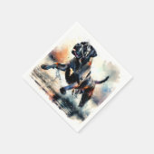 水の色の強力な杖のコルソ犬 スタンダードカクテルナプキン (角)