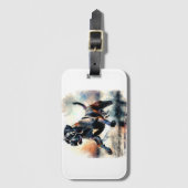 水の色の強力な杖のコルソ犬 ラゲッジタグ (正面縦)