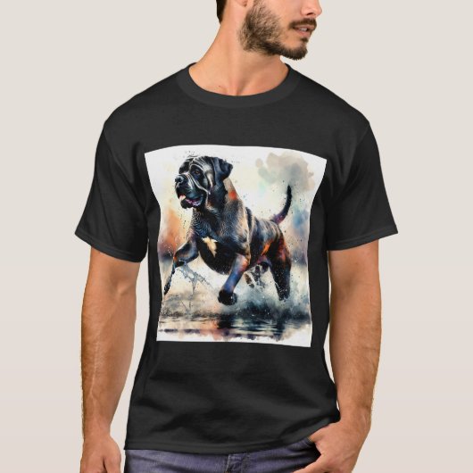 水の色の強力な杖のコルソ犬 Tシャツ (正面)