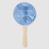 水の色の形モダン状結婚式 プログラムハンドファン ハンドファン (正面)