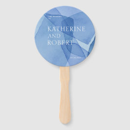 水の色の形モダン状結婚式 プログラムハンドファン ハンドファン