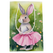 水の色の復活祭バニーとツツ ミディアムペーパーバッグ (正面)