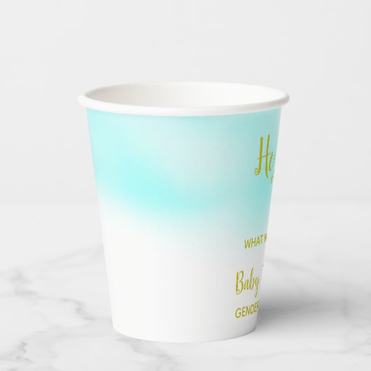 水の色の性別が明らかに 紙コップ (正面)