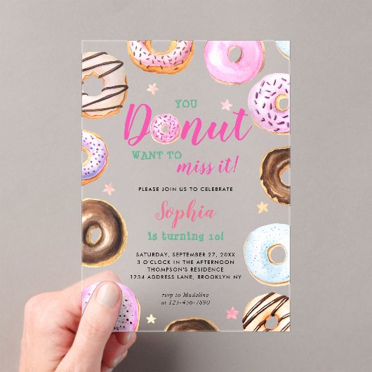 水の色の恋しく思誕生日したい アクリル招待状 (インサイチュ (ポータブル))